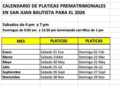 Pláticas Prematrimoniales 2026